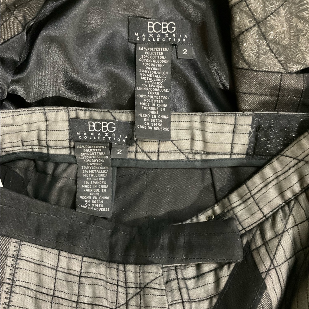 BCBGMAXAZRIA Runway Patchwork Pant Suit Size 2 - Picture 4 of 16